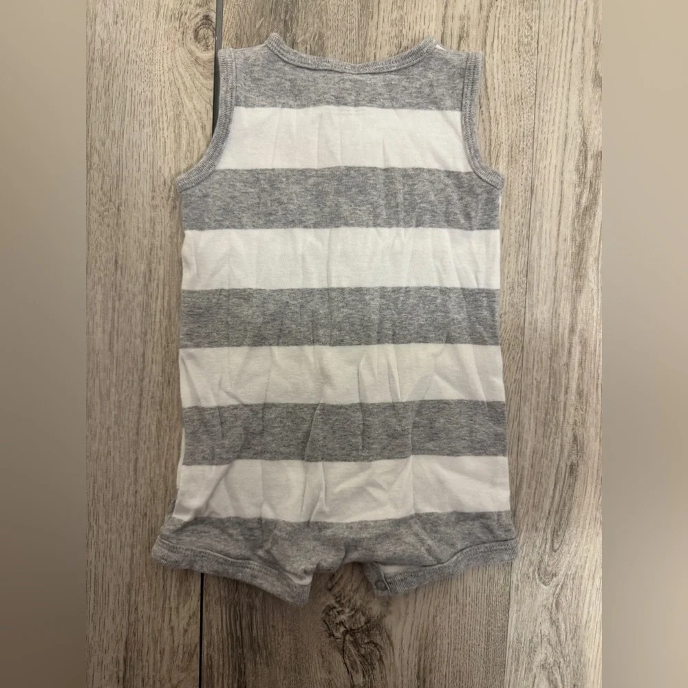 Striped Baby Romper with Ahoy Print